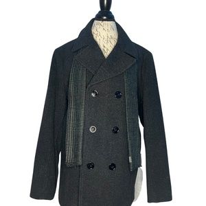 Kenneth Cole Men's Double Breasted Wool Blend Peacoat $100 OBO